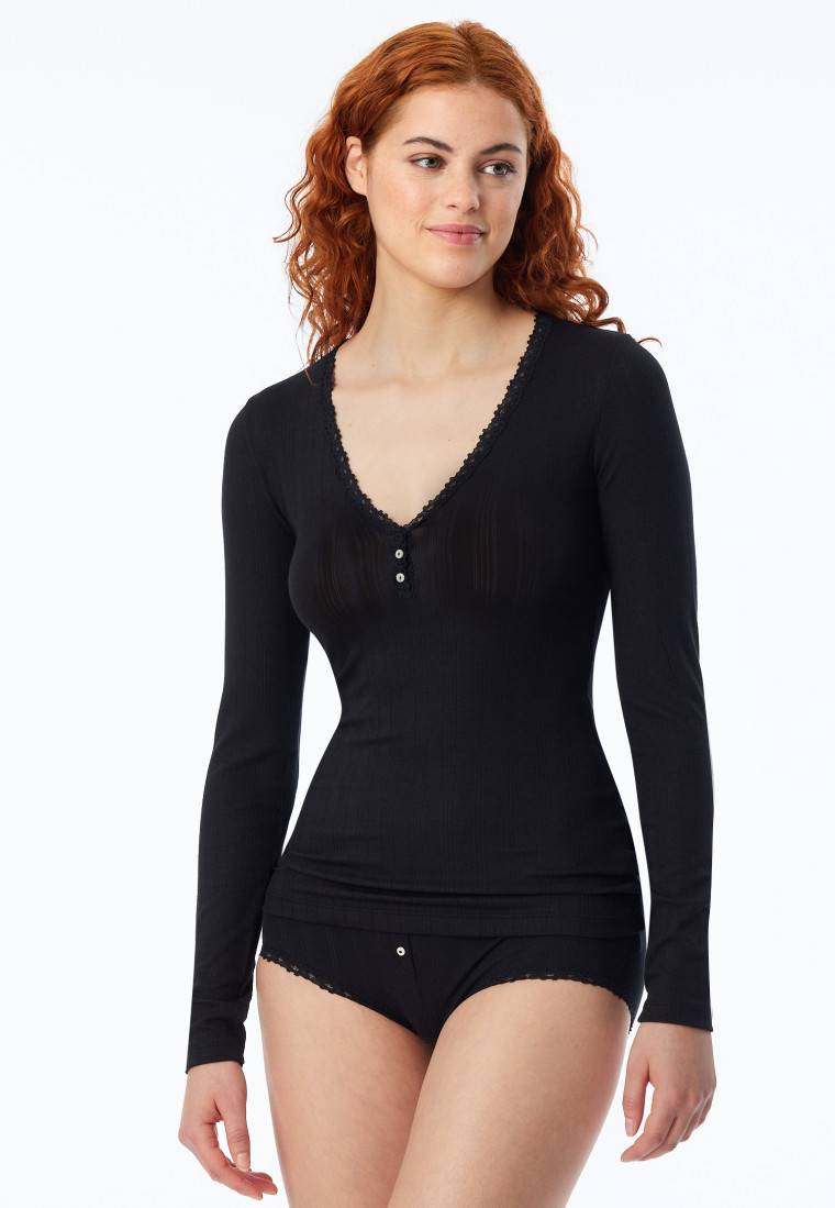 Schiesser Shirt langarm schwarz - Revival Agathe Bestseller