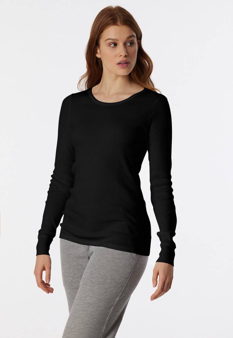 Schiesser Shirt langarm schwarz- Revival Greta Sonderangebote