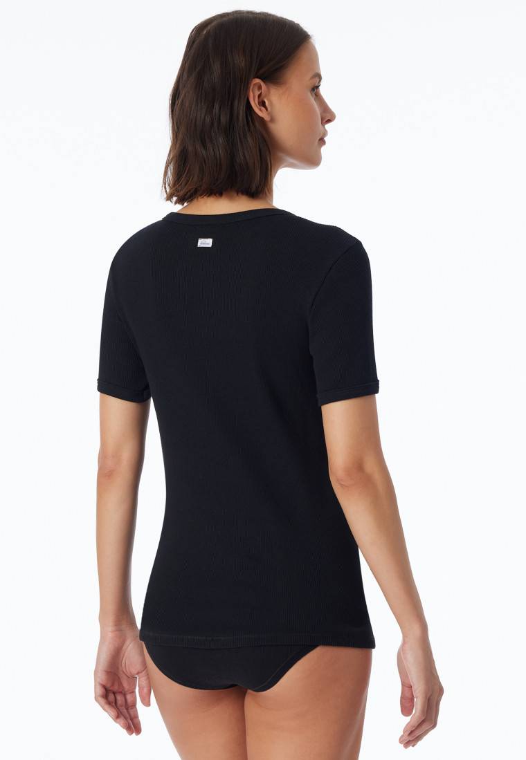 Schiesser Shirt kurzarm schwarz - Revival Greta Riesige Ersparnisse