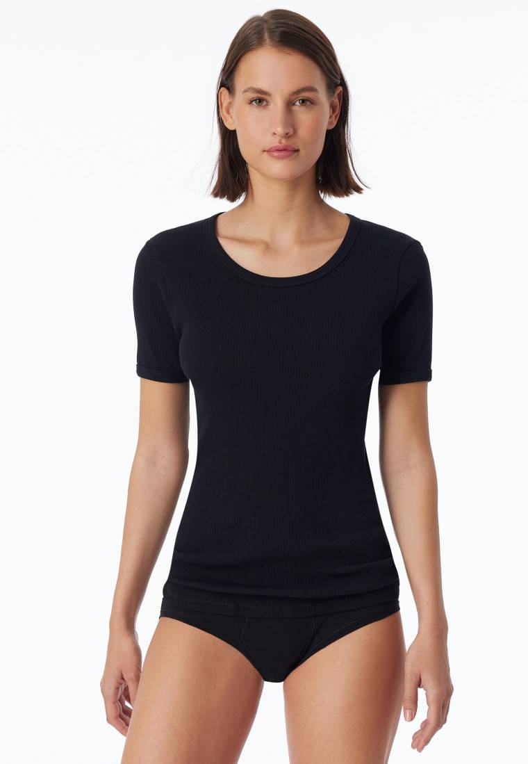 Schiesser Shirt kurzarm schwarz - Revival Greta Riesige Ersparnisse
