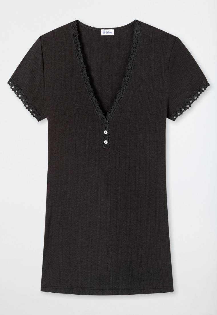 Schiesser Shirt kurzarm schwarz - Revival Agathe Tiefpreis