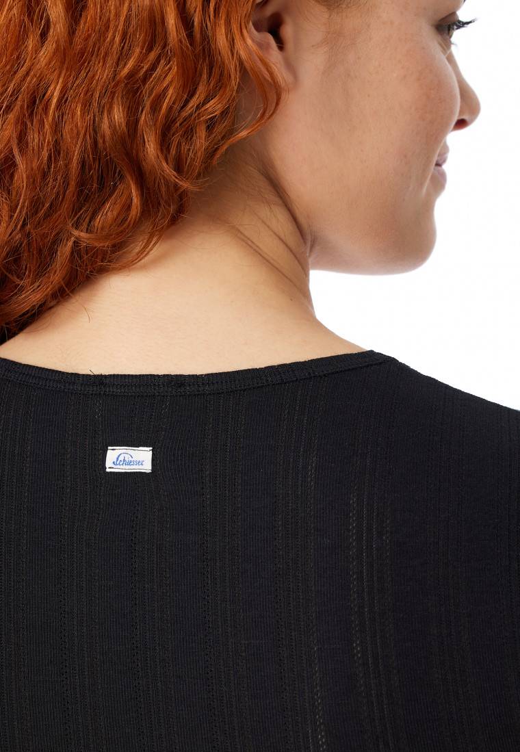 Schiesser Shirt kurzarm schwarz - Revival Agathe Tiefpreis