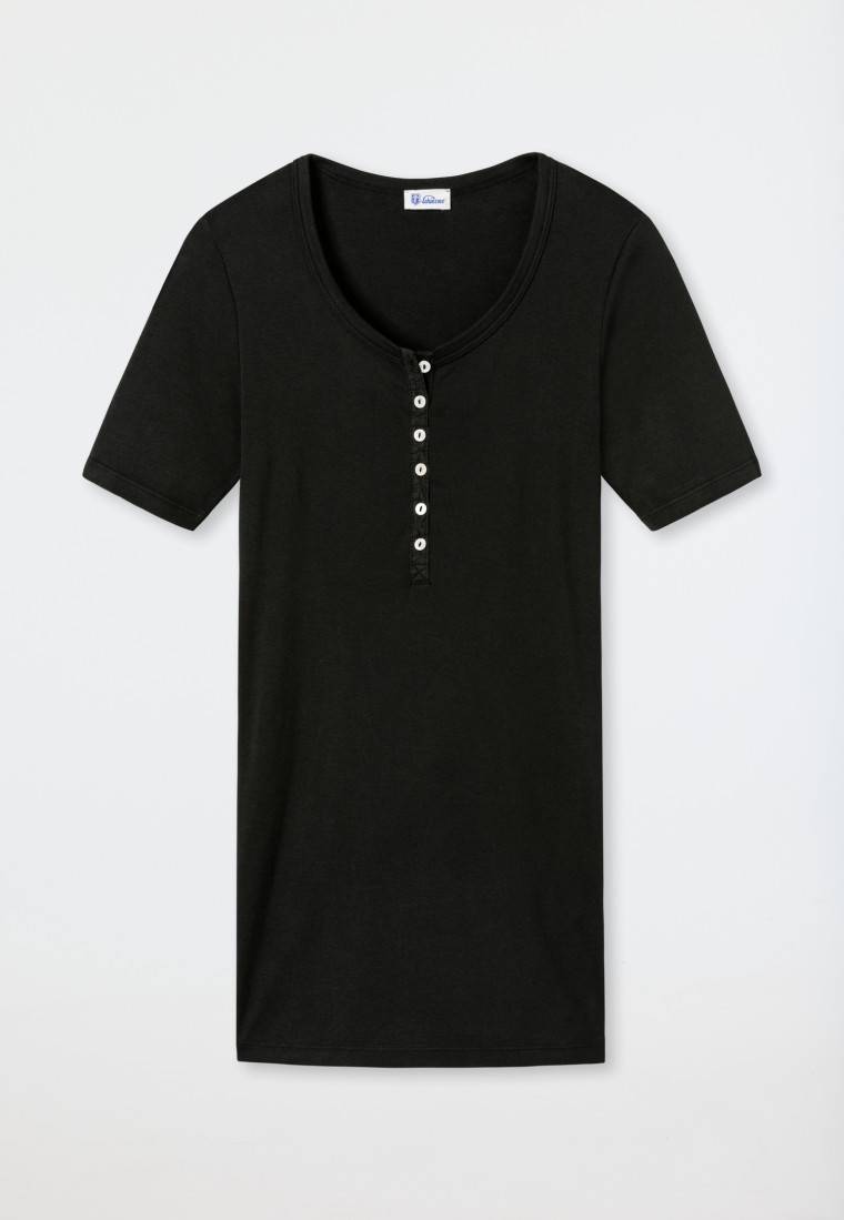 Schiesser Shirt kurzarm schwarz - Revival Berta Neueste Stile