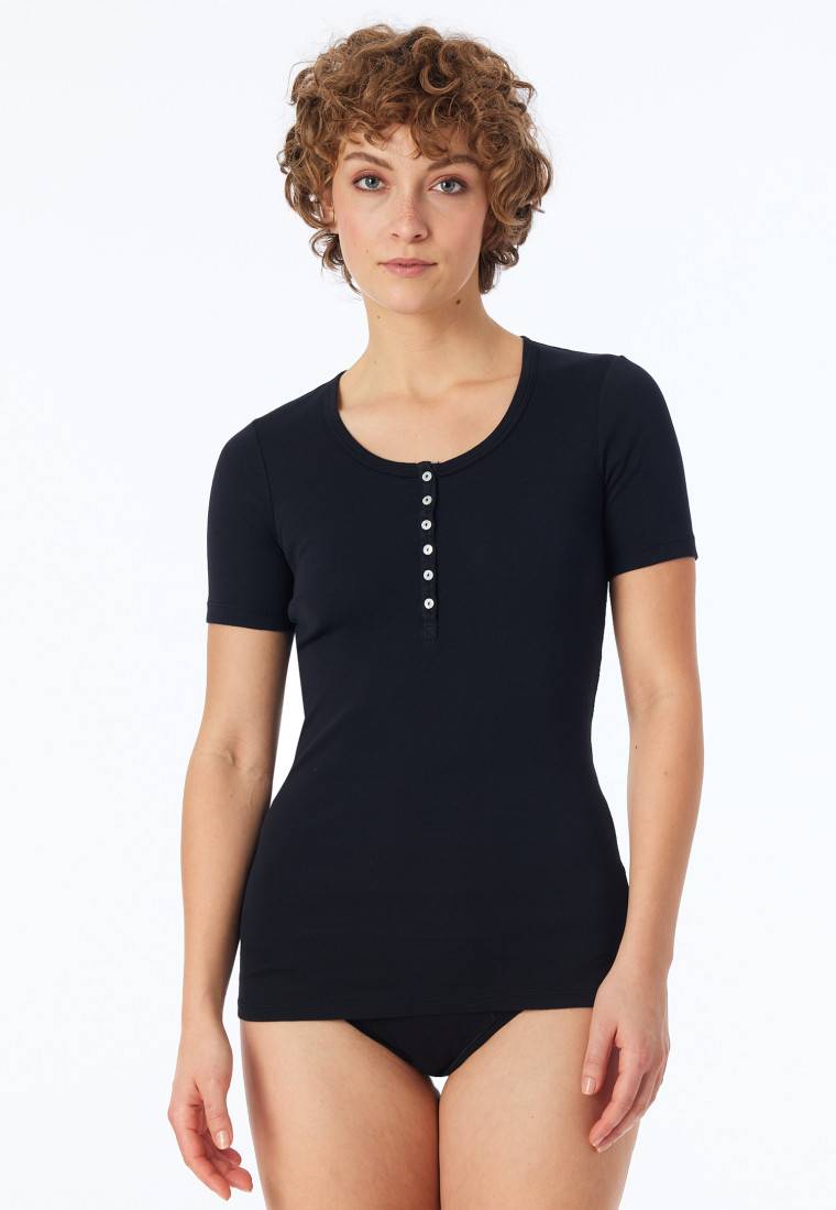 Schiesser Shirt kurzarm schwarz - Revival Berta Neueste Stile