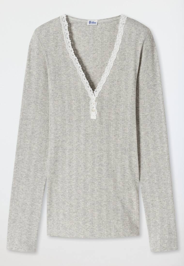 Schiesser Shirt langarm grau meliert - Revival Agathe Letzter Tag