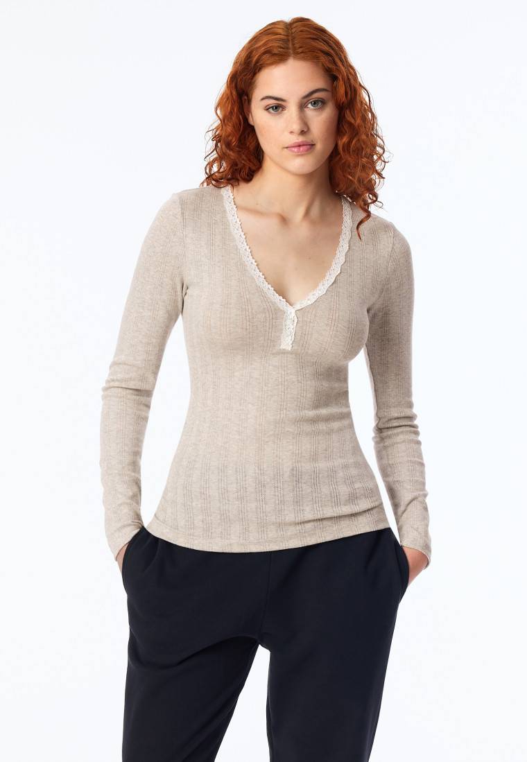 Schiesser Shirt langarm grau meliert - Revival Agathe Letzter Tag