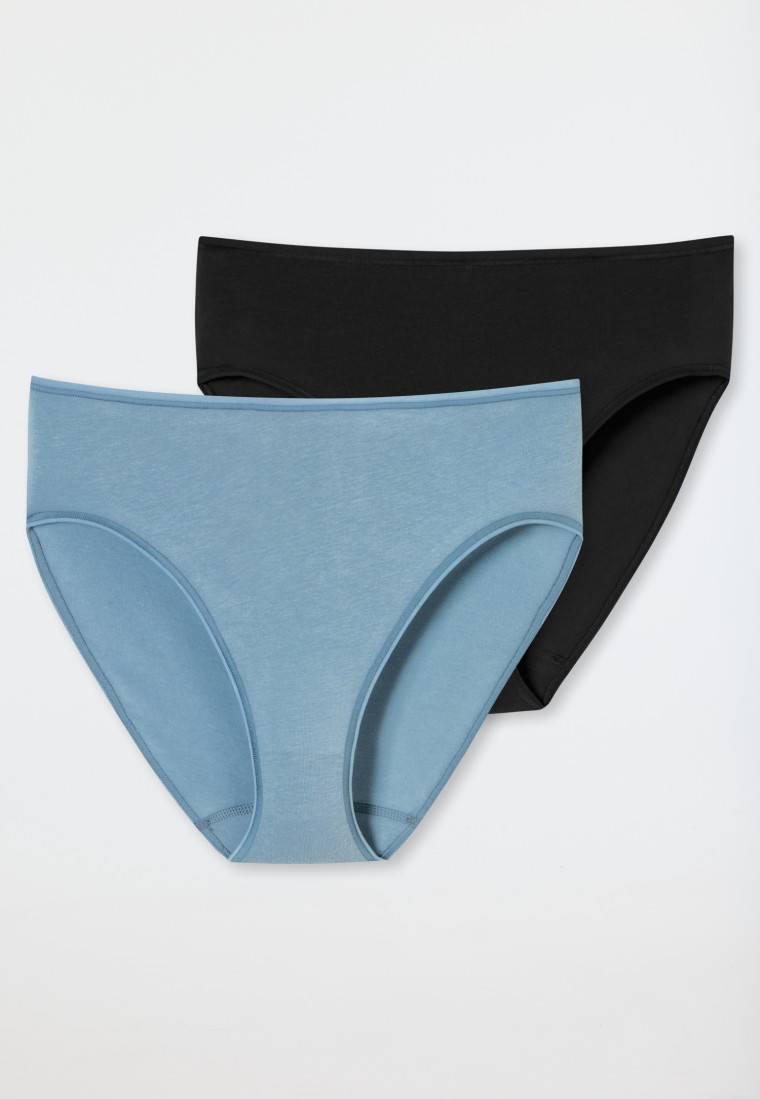 Schiesser Slips 2er-Pack Organic Cotton schwarz/graublau - 95/5 Nur noch ein Tag übrig