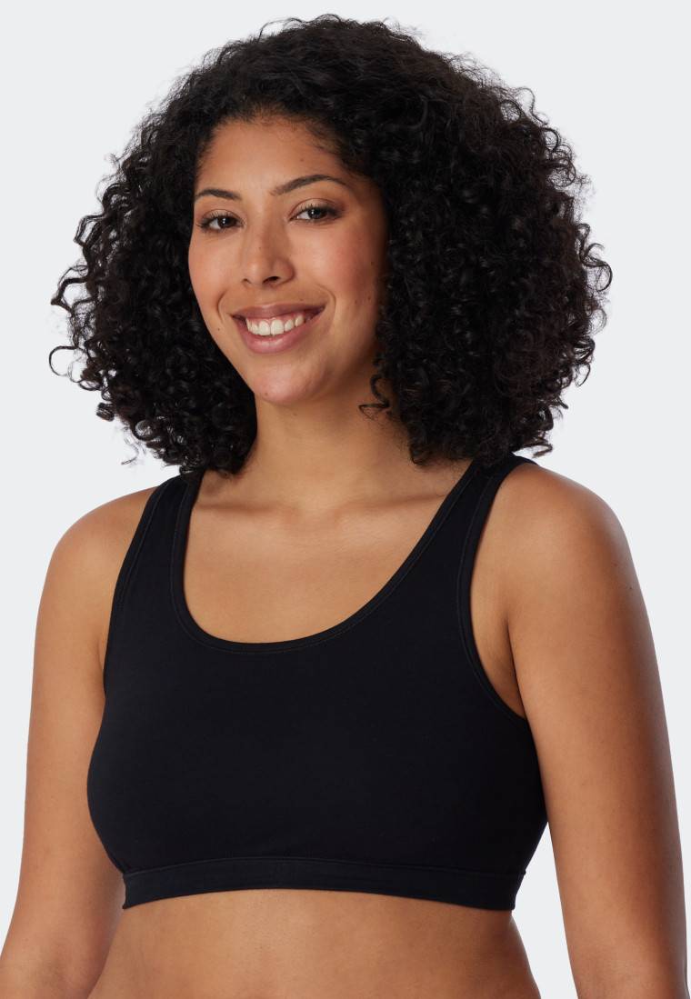 Schiesser Bustier 2er-Pack ohne Cups Organic Cotton schwarz - 95/5 Clearance-Verkauf