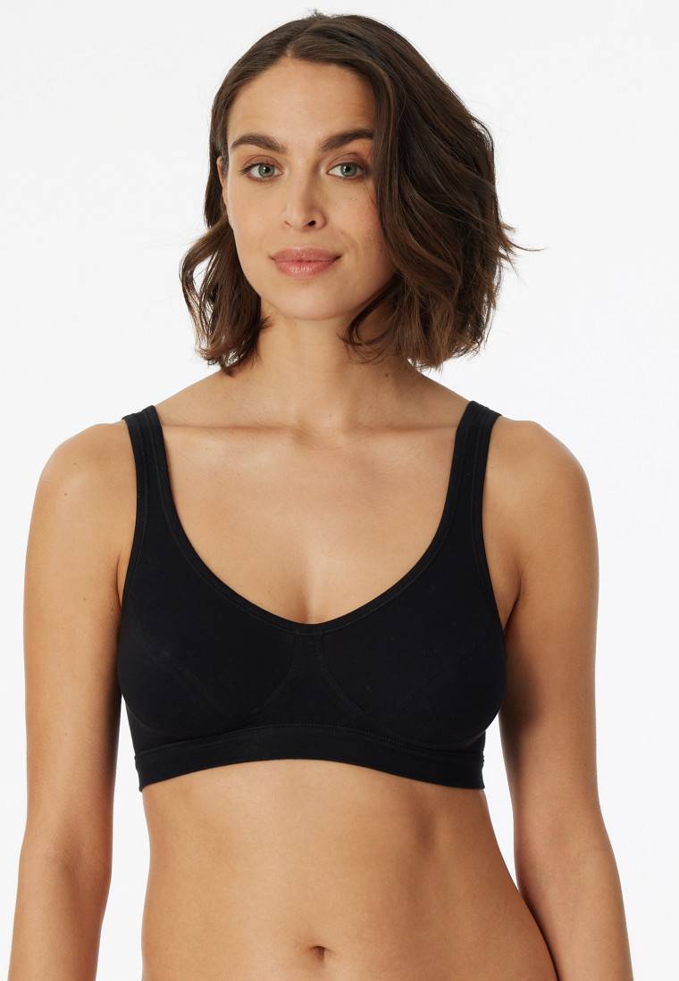 Schiesser Bustier 2er-Pack mit Cups Organic Cotton schwarz - 95/5 Kostenloser Versand international
