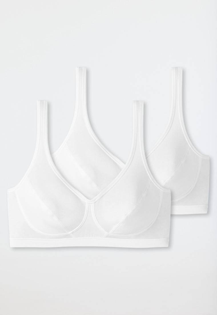 Schiesser Bustier 2er-Pack mit Cups Organic Cotton weiß - 95/5 Im Verkauf