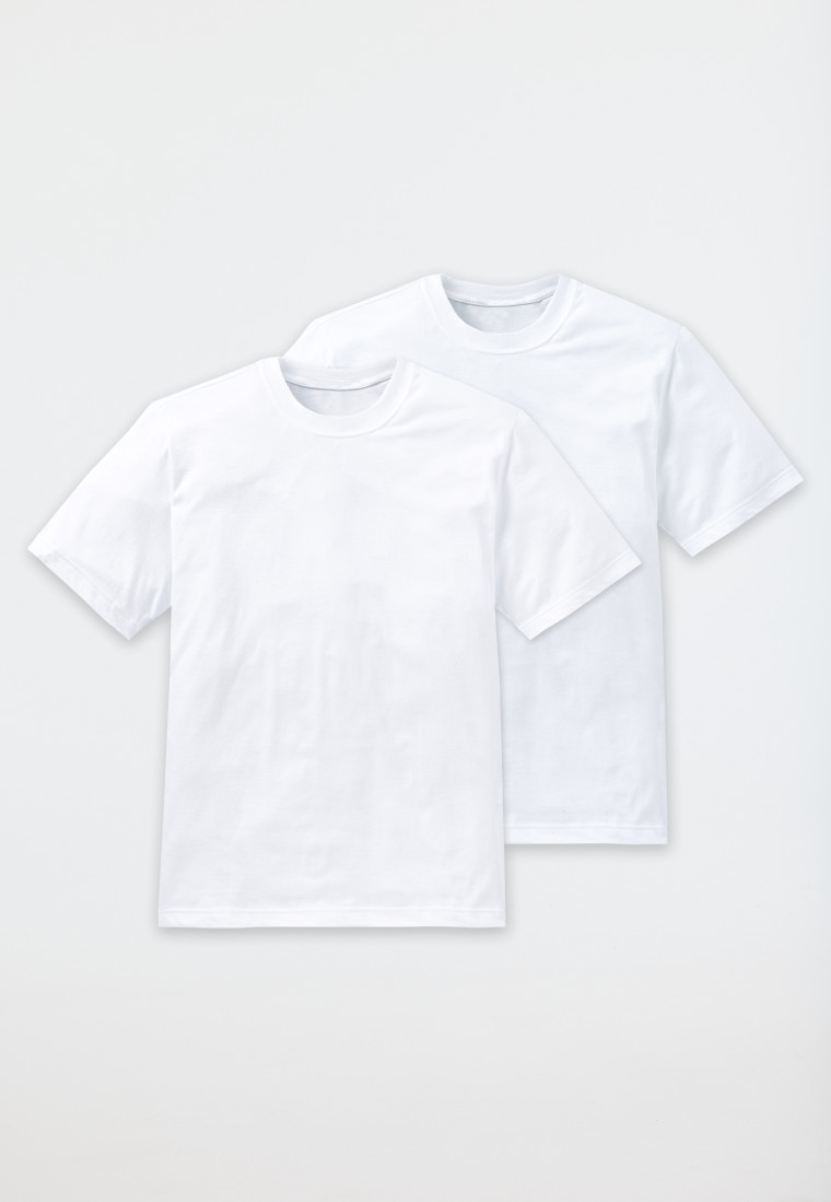 Schiesser Shirt kurzarm Jersey 2er-Pack rundhals weiß - American T-Shirt Versandkostenfrei