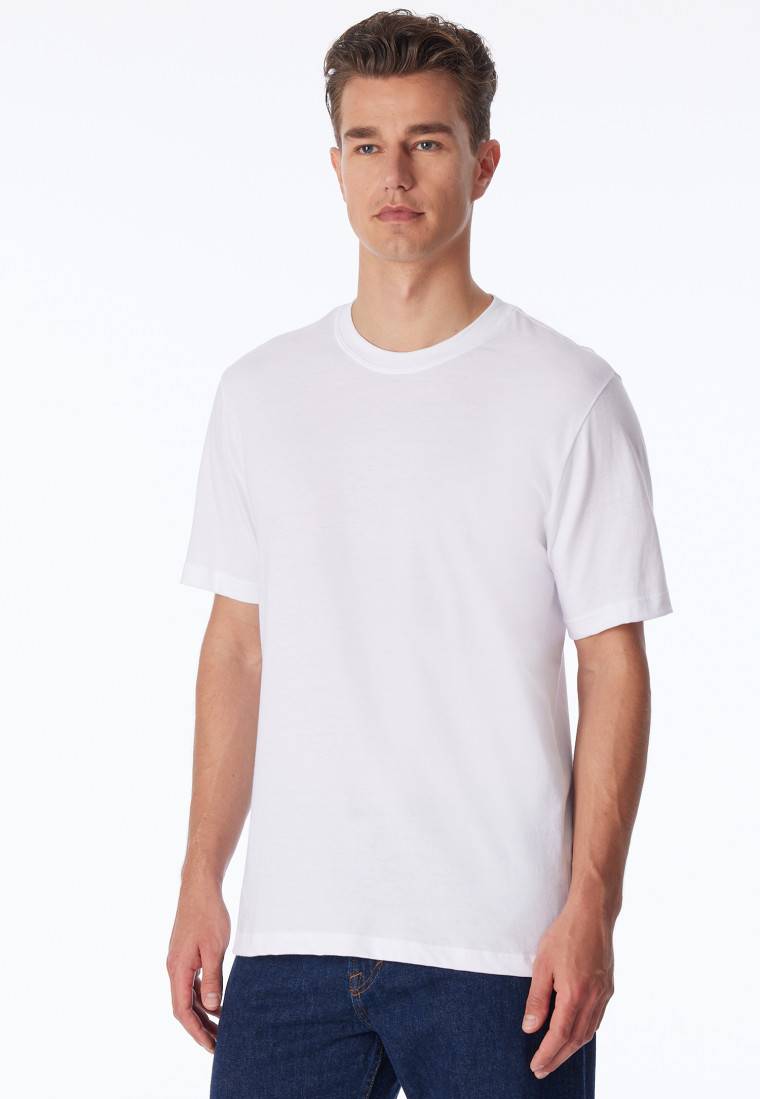 Schiesser Shirt kurzarm Jersey 2er-Pack rundhals weiß - American T-Shirt Versandkostenfrei