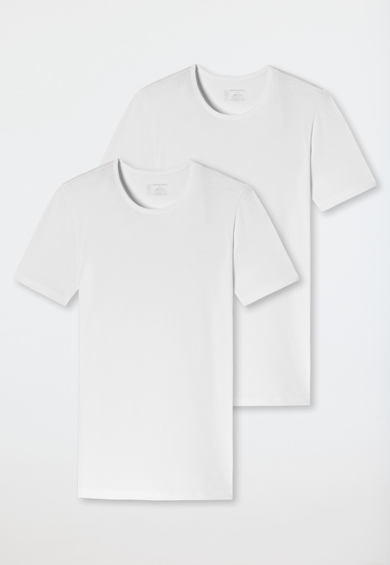 Schiesser Shirts kurzarm 2er-Pack Organic Cotton Rundhals weiß – 95/5 Flash Sale