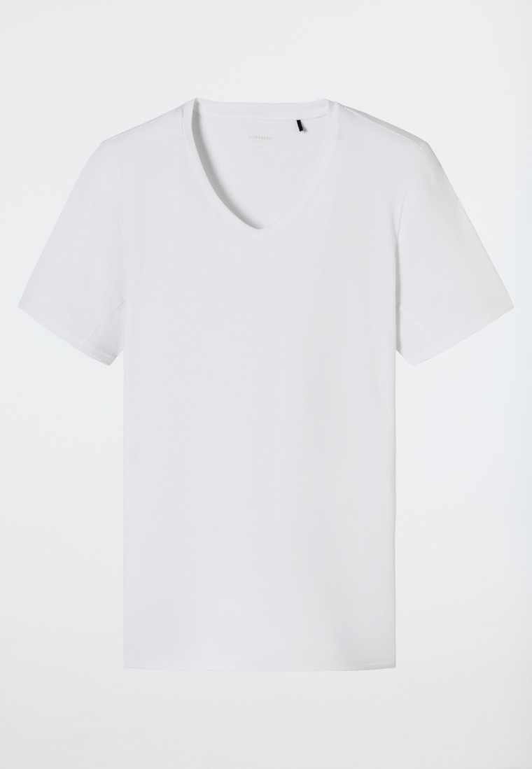 Schiesser Shirt kurzarm V-Ausschnitt weiß - Premium Cotton Preisnachlass