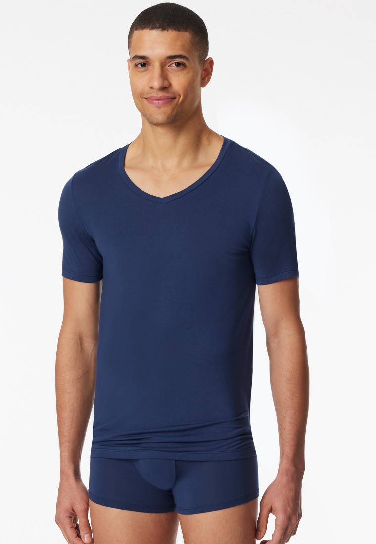 Schiesser Shirt kurzarm V-Ausschnitt admiral - Premium Modal Black Friday