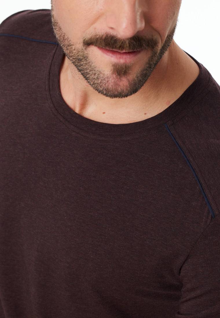 Schiesser Shirt langarm braun meliert - Comfort Fit Neuheiten