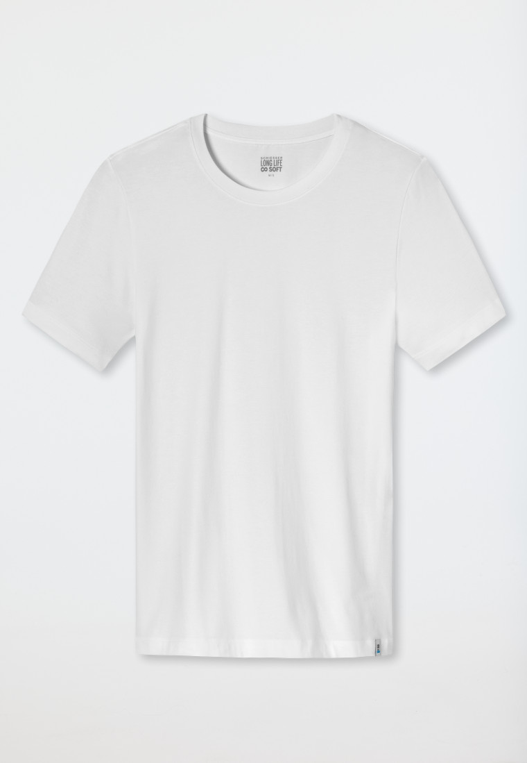 Schiesser Shirt kurzarm Jersey elastisch rundhals weiß - Long Life Soft Bestseller
