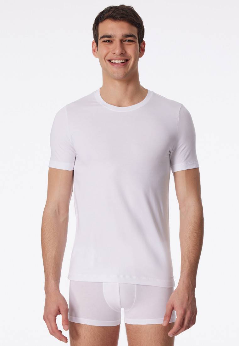 Schiesser Shirt kurzarm Jersey elastisch rundhals weiß - Long Life Soft Bestseller