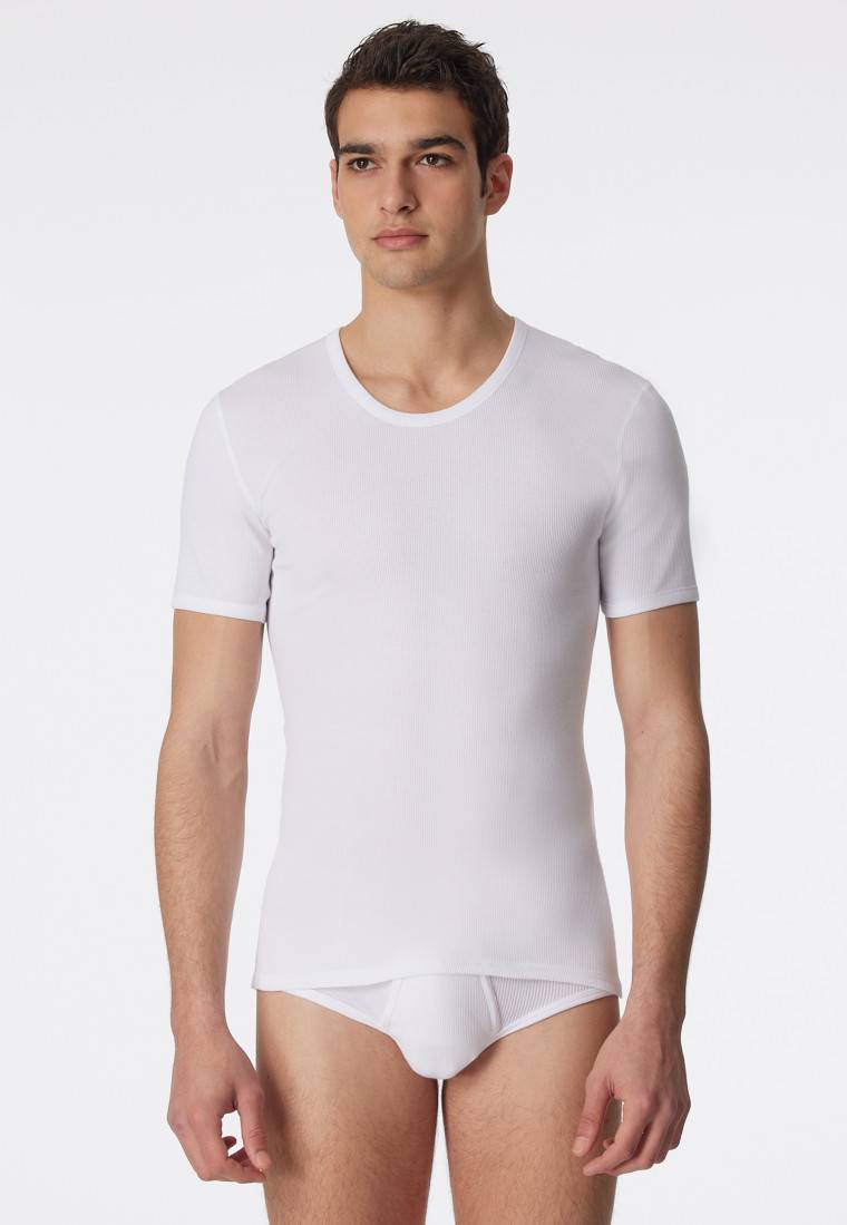 Schiesser Shirt kurzarm Doppelripp weiß - Essentials Saisonale Angebote