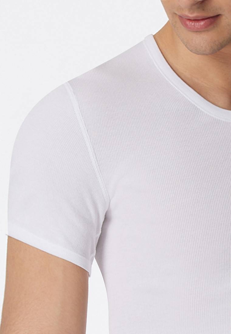 Schiesser Shirt kurzarm Doppelripp weiß - Essentials Saisonale Angebote
