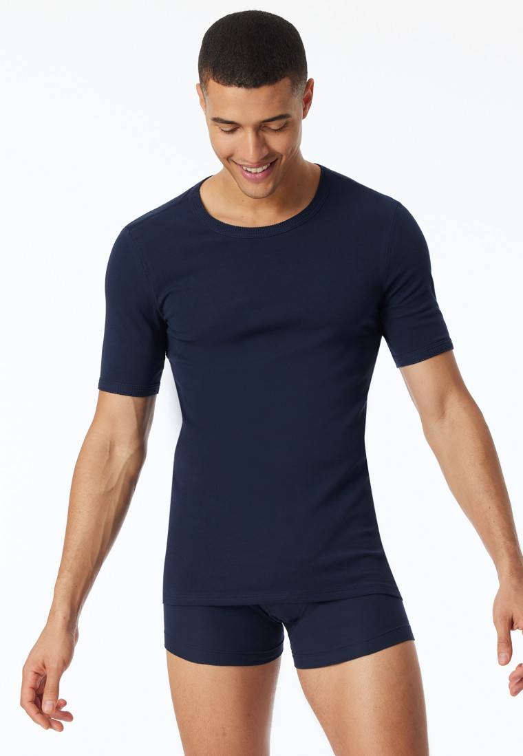 Schiesser Shirt kurzarm dunkelblau - Revival Ludwig Kauf eins, bekomm eins gratis