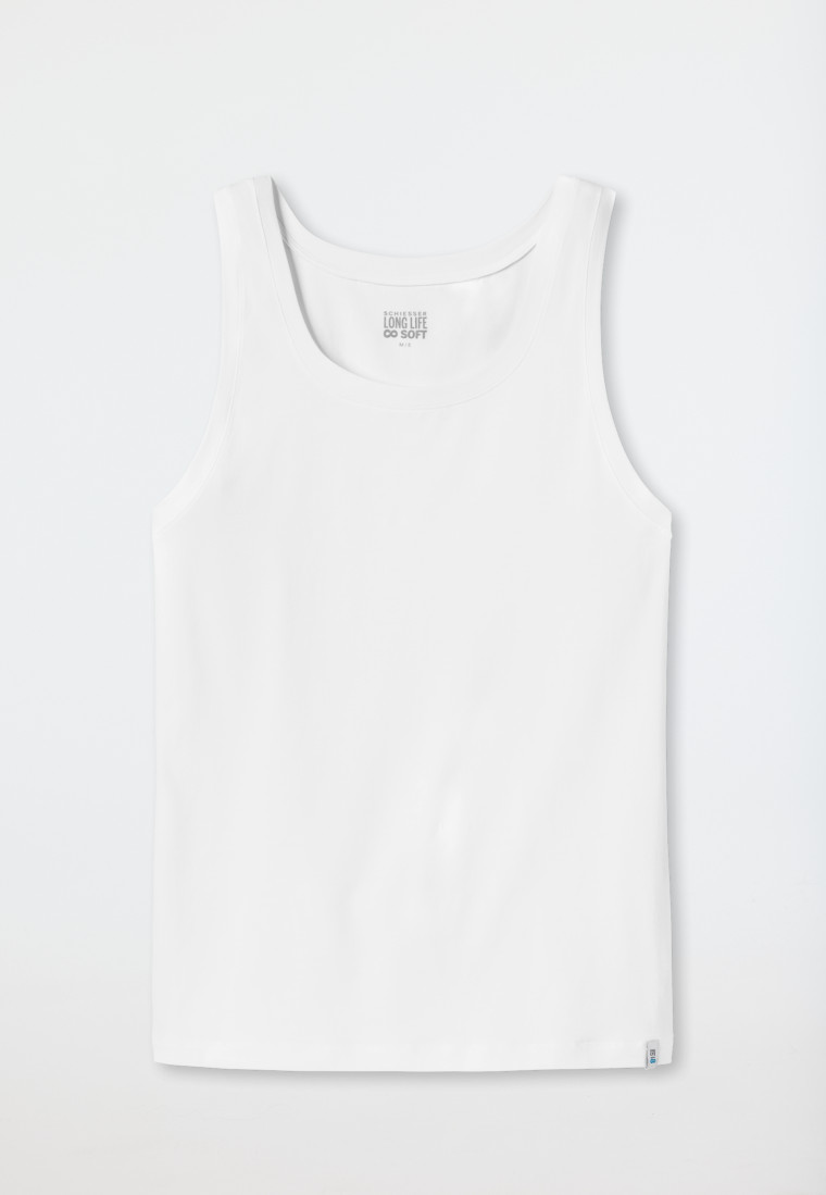 Schiesser Shirt ärmellos weiß - Long Life Soft Kostenlose Rückgabe