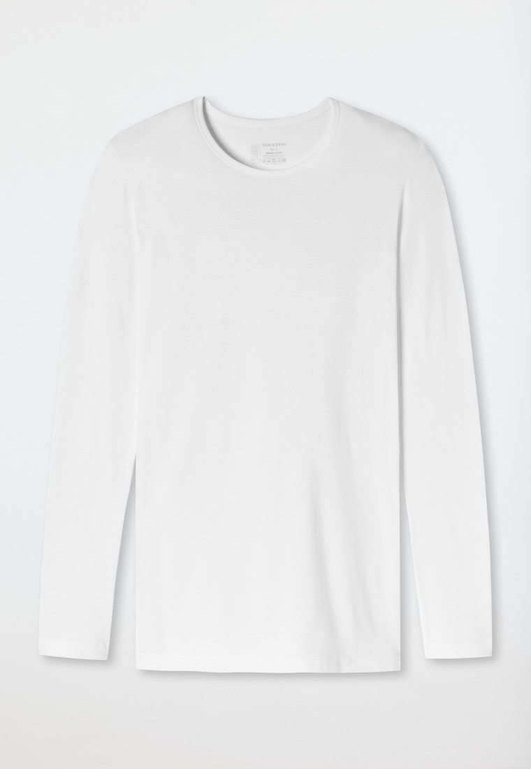 Schiesser Shirt langarm Organic Cotton Rundhals weiß - 95/5 Begrenzte Freigabe