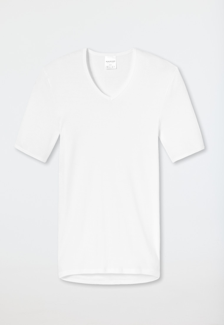 Schiesser Shirt kurzarm V-Ausschnitt Feinripp weiß - Original Classics JETZT KAUFEN