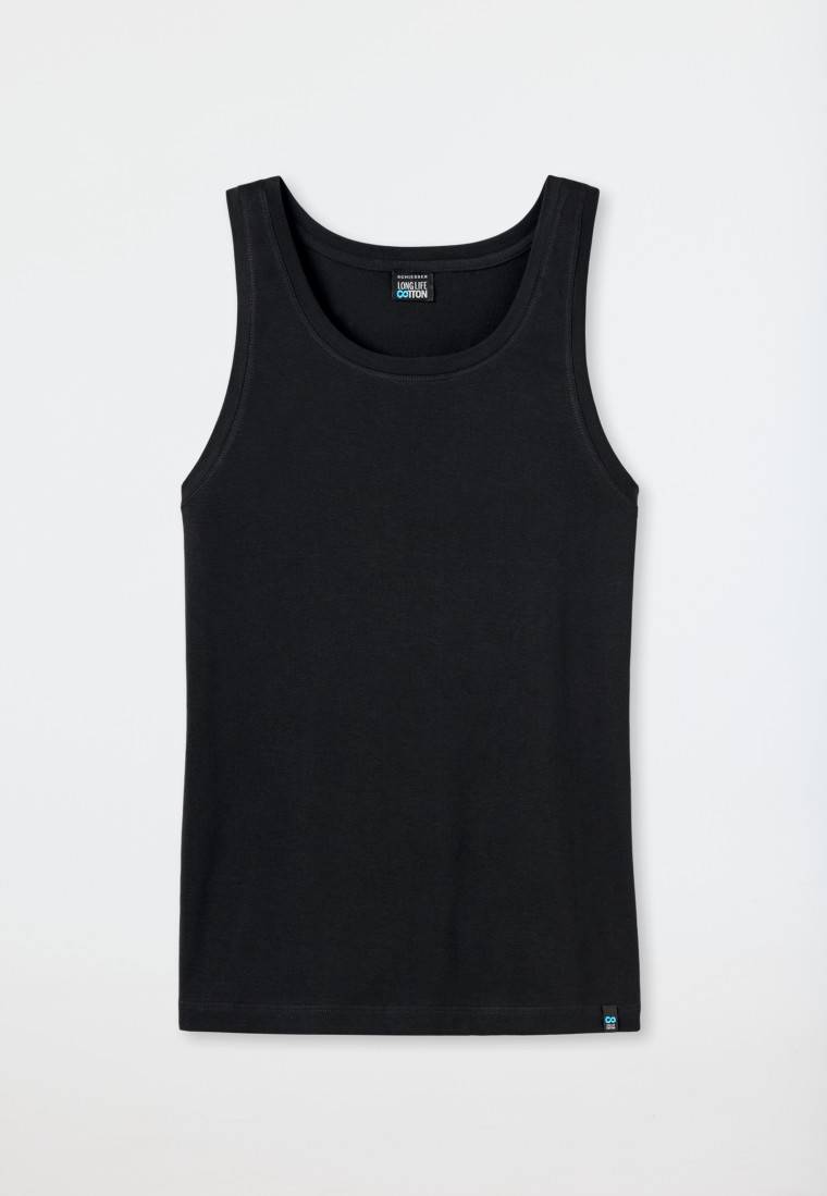 Schiesser Unterhemd schwarz - Long Life Cotton Neueste Stile