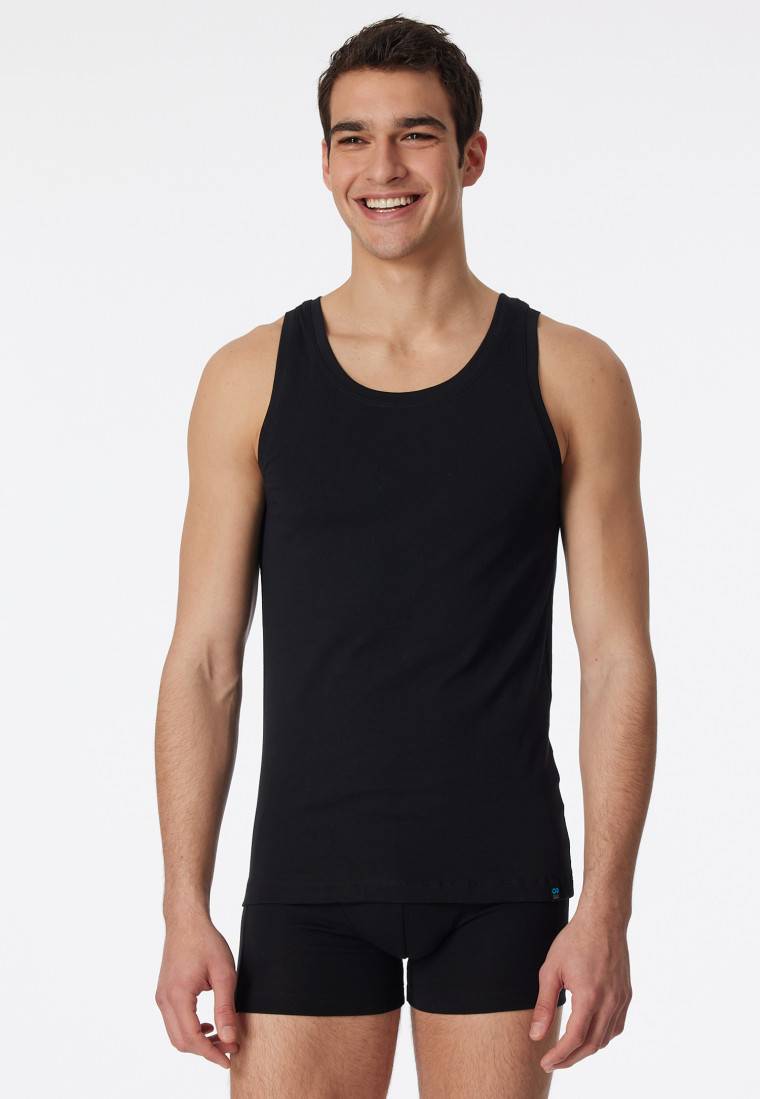 Schiesser Unterhemd schwarz - Long Life Cotton Neueste Stile