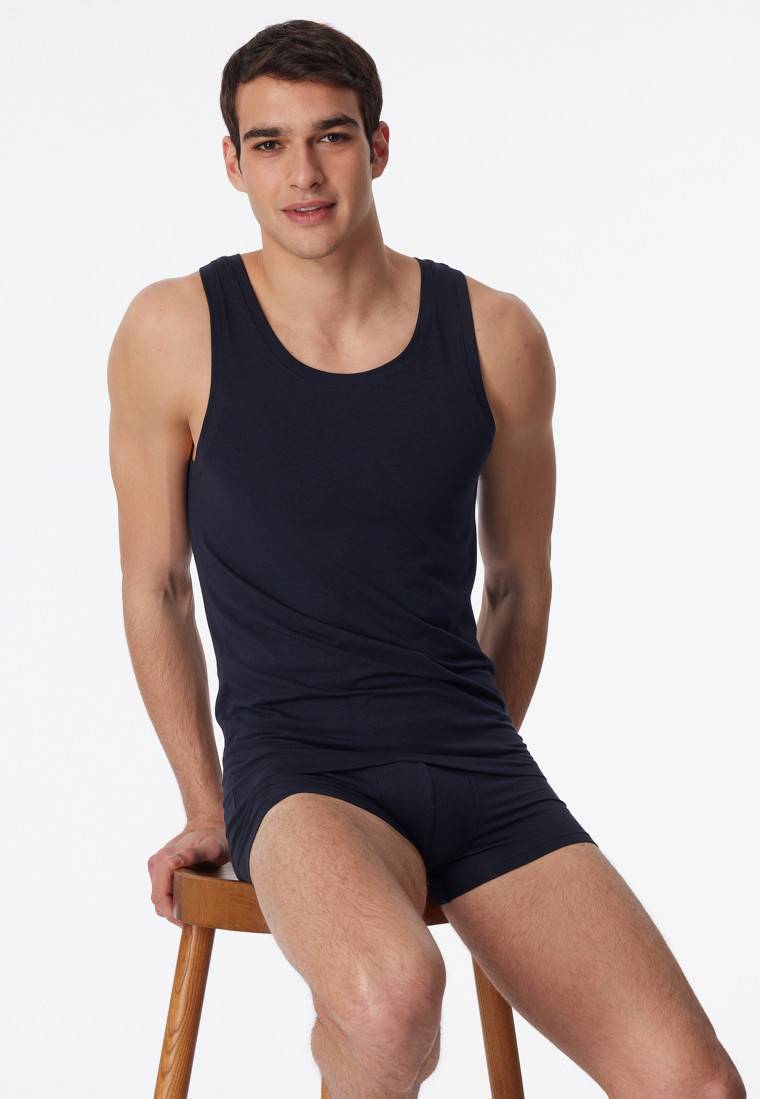 Schiesser Shirt ärmellos blauschwarz - Long Life Soft Letzte 2 Tage