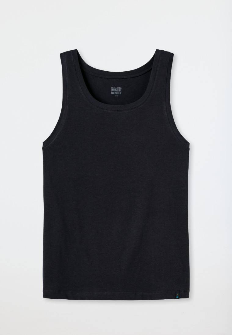 Schiesser Shirt ärmellos blauschwarz - Long Life Soft Letzte 2 Tage