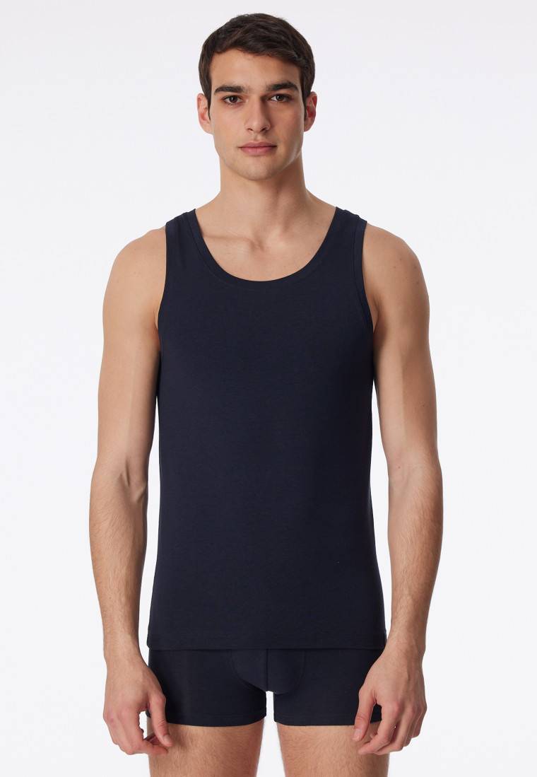 Schiesser Shirt ärmellos blauschwarz - Long Life Soft Letzte 2 Tage