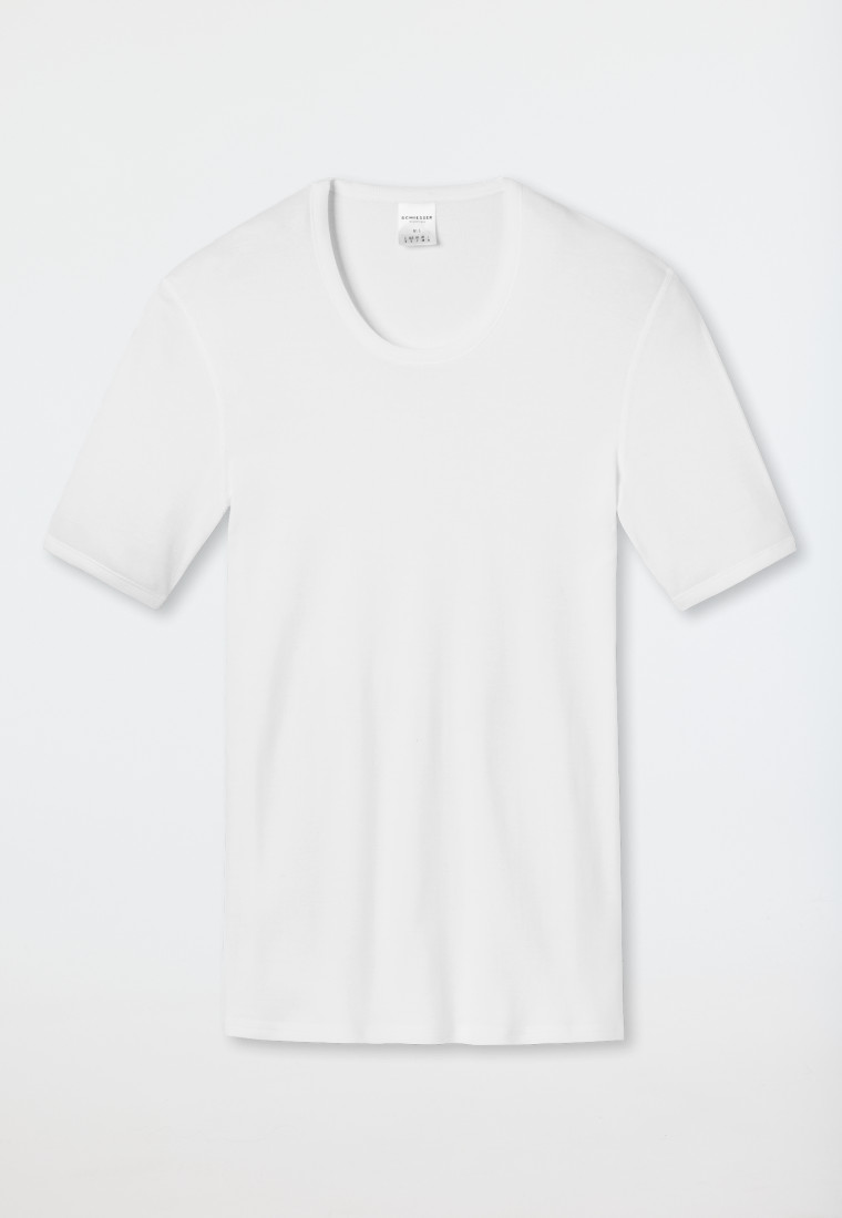 Schiesser Shirt kurzarm weiß - Essentials Feinripp Letzter Tag