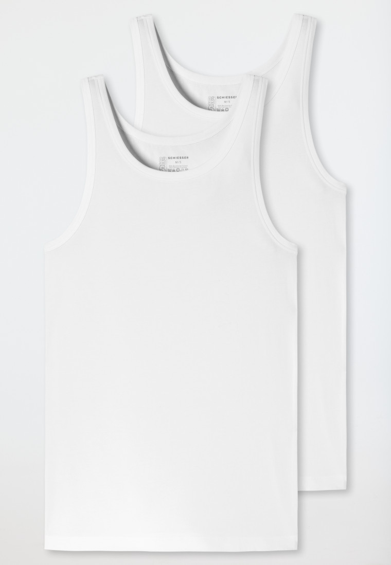 Schiesser Unterhemden 2er-Pack Organic Cotton weiß – 95/5 Sonderangebot der Fabrik