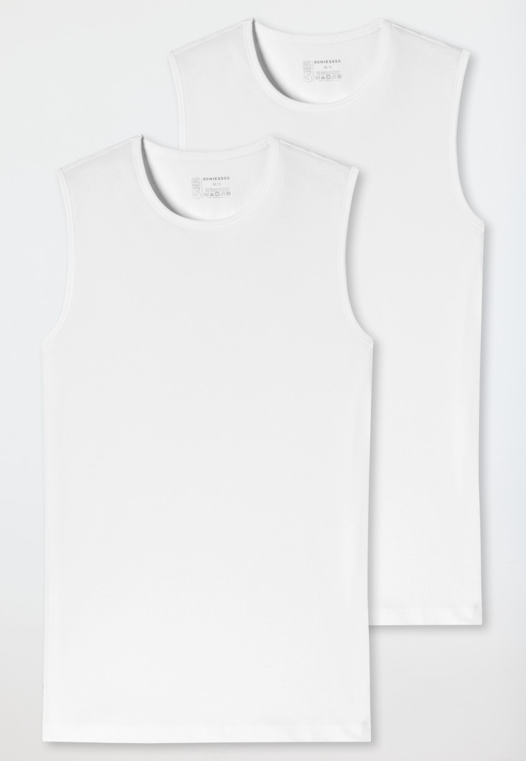 Schiesser Tank Tops 2er-Pack Organic Cotton Rundhals weiß – 95/5 Bis zu 55% Rabatt