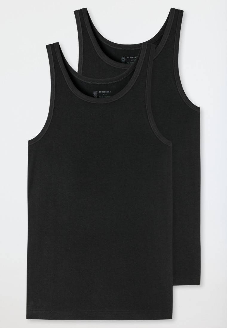 Schiesser Unterhemden 2er-Pack Organic Cotton schwarz – 95/5 Discount Store für neue Produkte