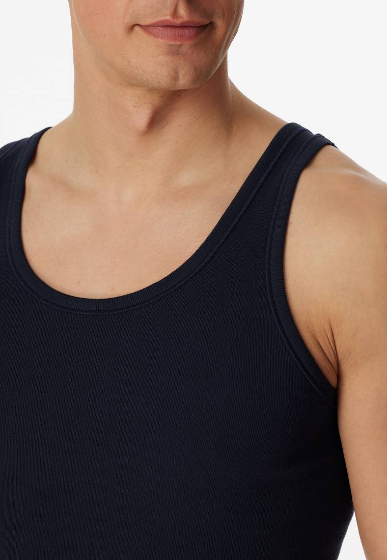 Schiesser Unterhemden 2er-Pack navy - Essentials Feinripp Super Rabatt