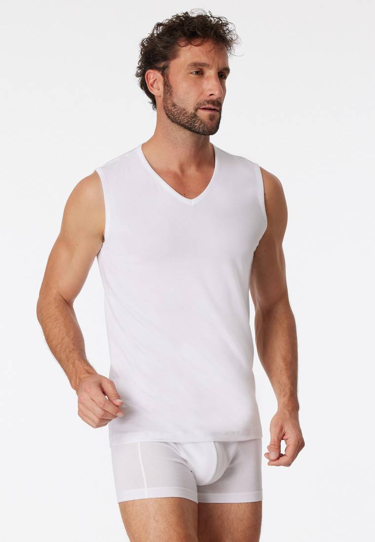 Schiesser Tank Tops 2er-Pack Organic Cotton V-Ausschnitt weiß - 95/5 Riesige Rabatte