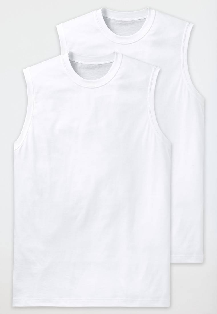 Schiesser Shirt ärmellos 2er-Pack Muscle Shirt weiß - Essentials Kostenloser Versand international