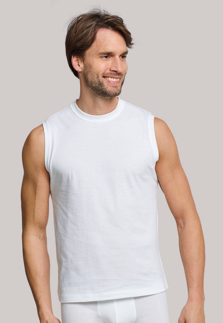 Schiesser Shirt ärmellos 2er-Pack Muscle Shirt weiß - Essentials Kostenloser Versand international