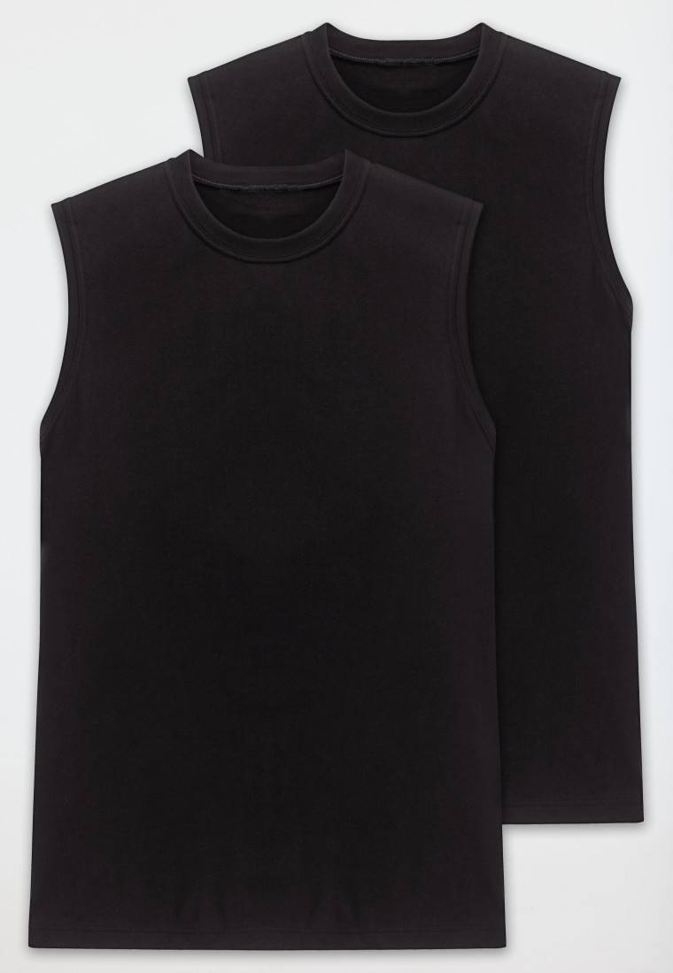 Schiesser Shirt ärmellos 2er-Pack Muscle Shirt schwarz - Essentials Fabrikladen