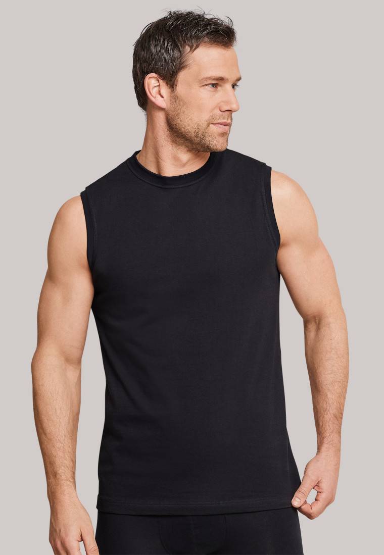Schiesser Shirt ärmellos 2er-Pack Muscle Shirt schwarz - Essentials Fabrikladen