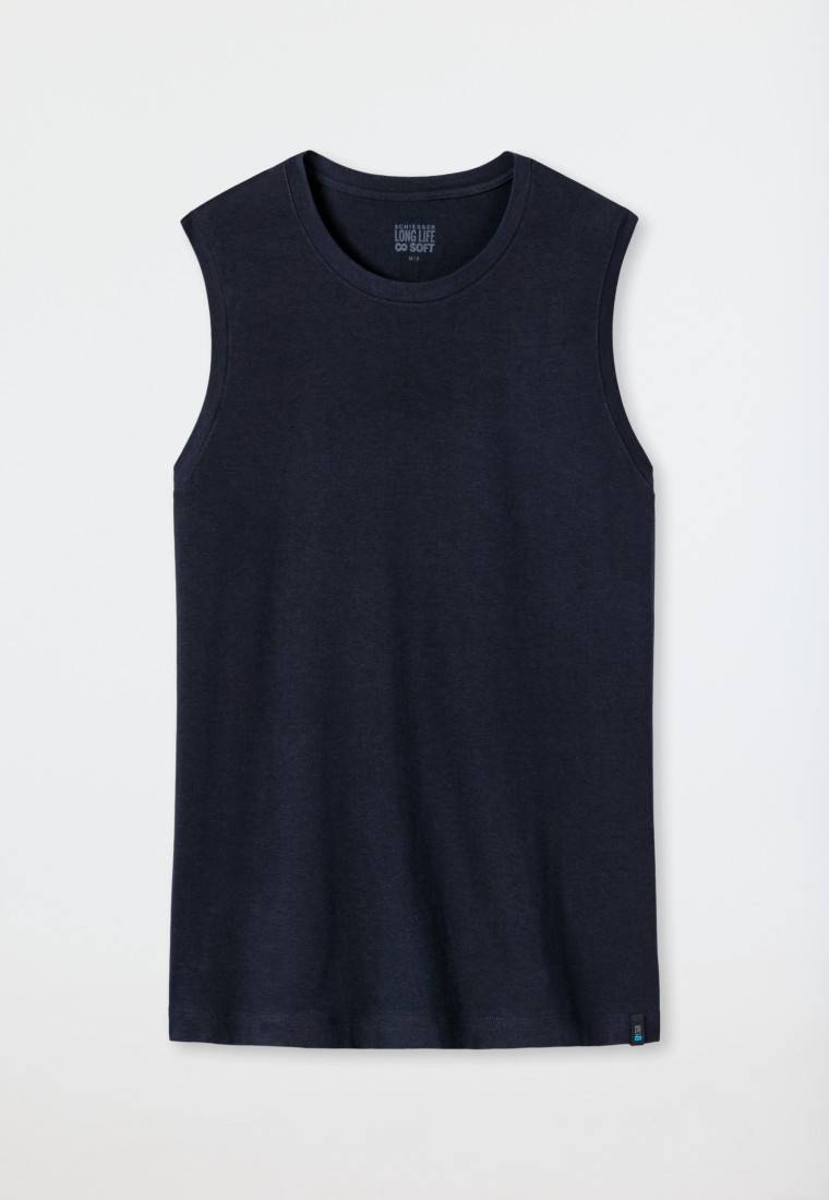 Schiesser Tank Top modische Schnittform blauschwarz - Long Life Soft Speichern exportieren