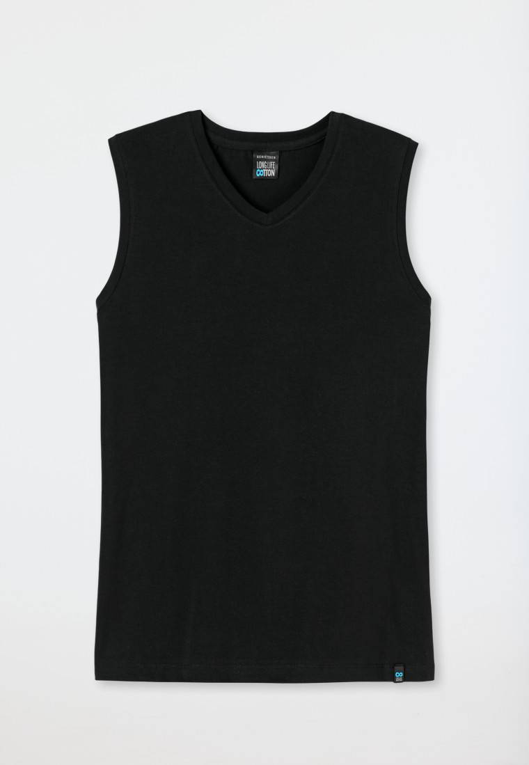 Schiesser Tank Top schwarz - Long Life Cotton 2025