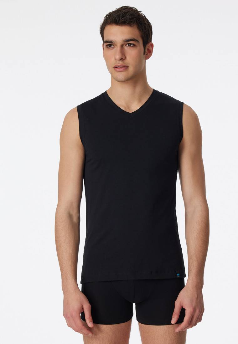 Schiesser Tank Top schwarz - Long Life Cotton 2025