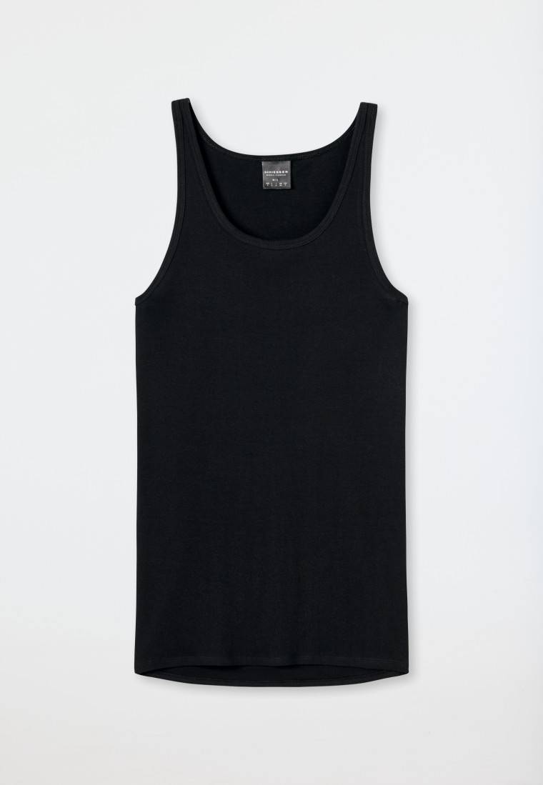 Schiesser Unterhemd Feinripp schwarz - Original Feinripp Outlet