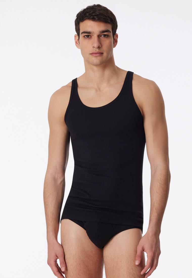 Schiesser Unterhemd Feinripp schwarz - Original Feinripp Outlet