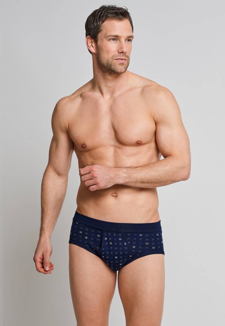 Schiesser Sportslips mit Eingriff 2er-Pack navy blau kariert - Essentials Verkauf