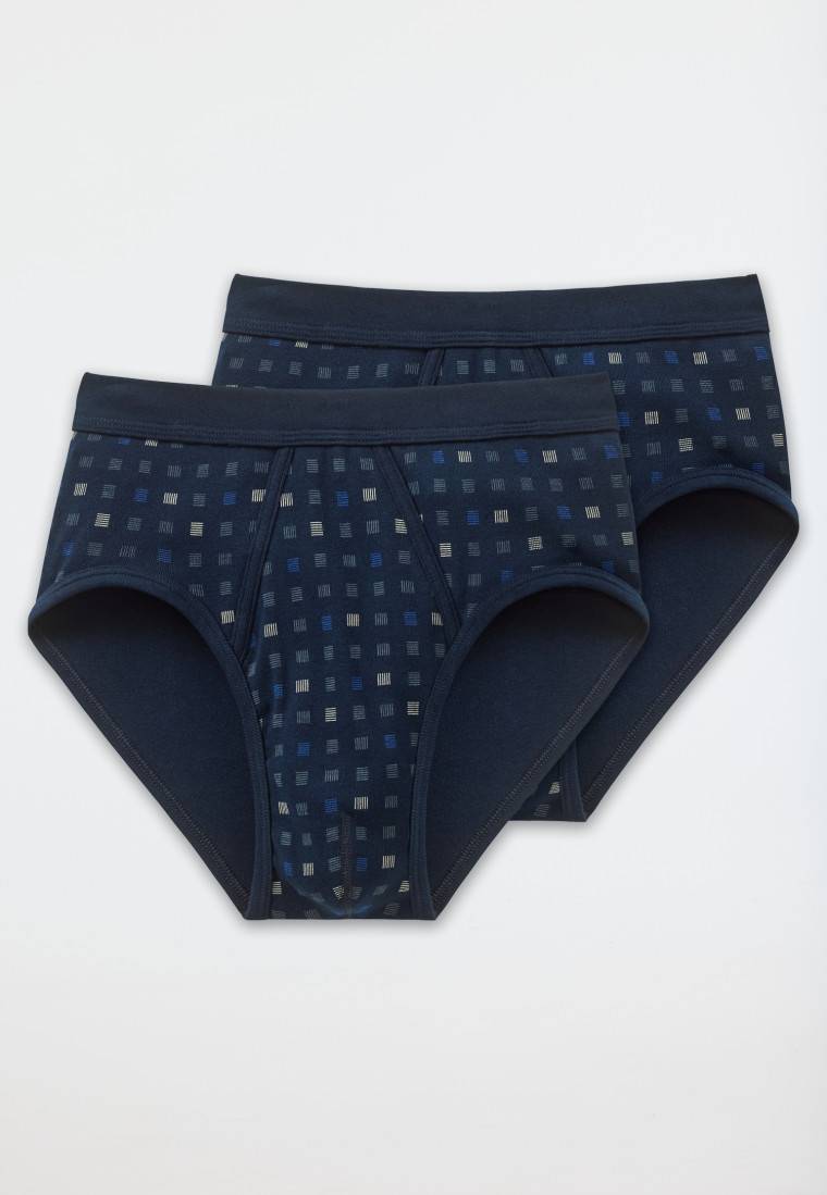 Schiesser Sportslips mit Eingriff 2er-Pack navy blau kariert - Essentials Verkauf